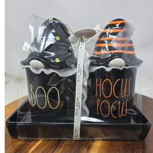 Rae Dunn Hocus Pocus and Boo Gnomes Coffee Hot Chocolate Cups Holder NWT